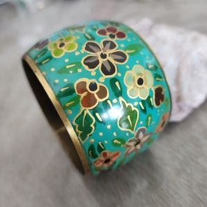 Tropical Blooms Hand-Painted Bangle